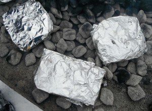 3 foil wraps on charcoal c