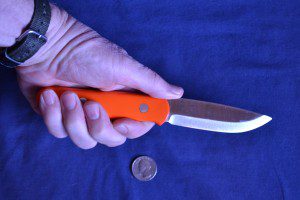 The Bark River Bushcrafter handle fits my large-sized hands very well